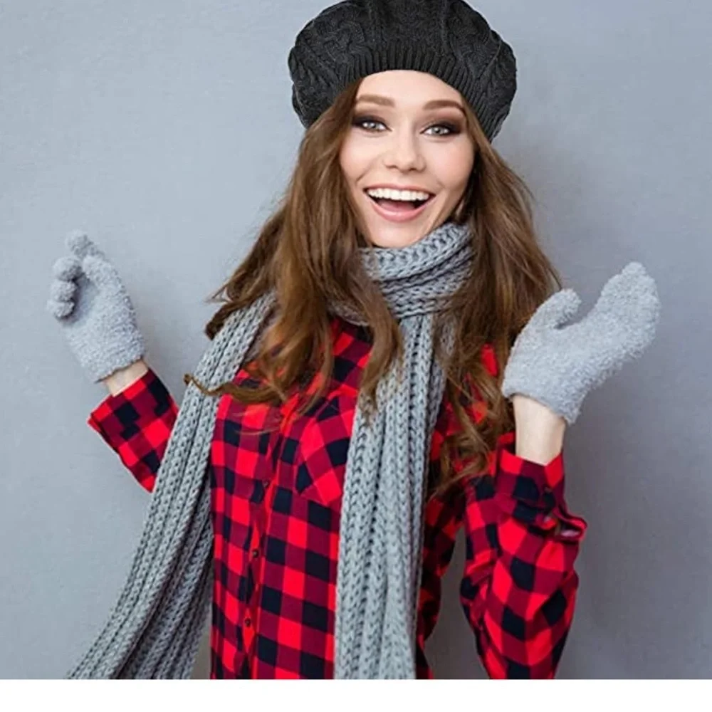 Lightweight Crochet Knitted Style Beanie Hat for Women, Slouchy Hat Black - Picture 1 of 5